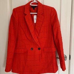 Ann Taylor Women's Tweed Blazer, Orange, size 2 NWT